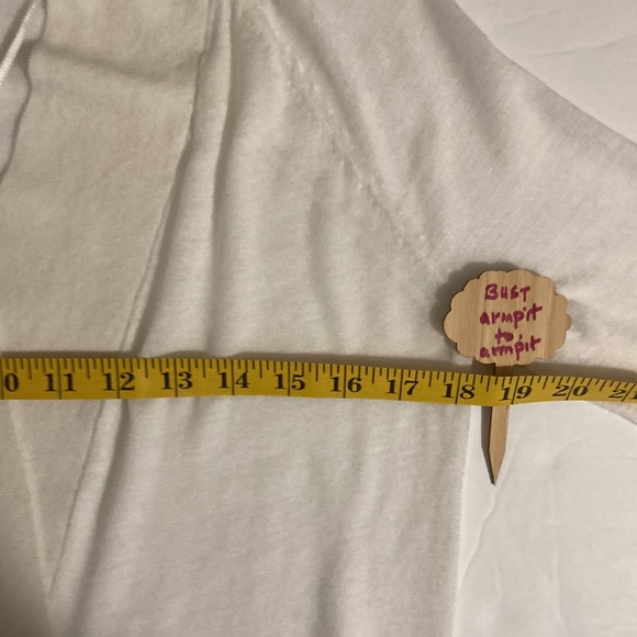 Loft white light long stylish Cardigan no buttons SZ Small 55% Ramie 45% viscose - Picture 4 of 6